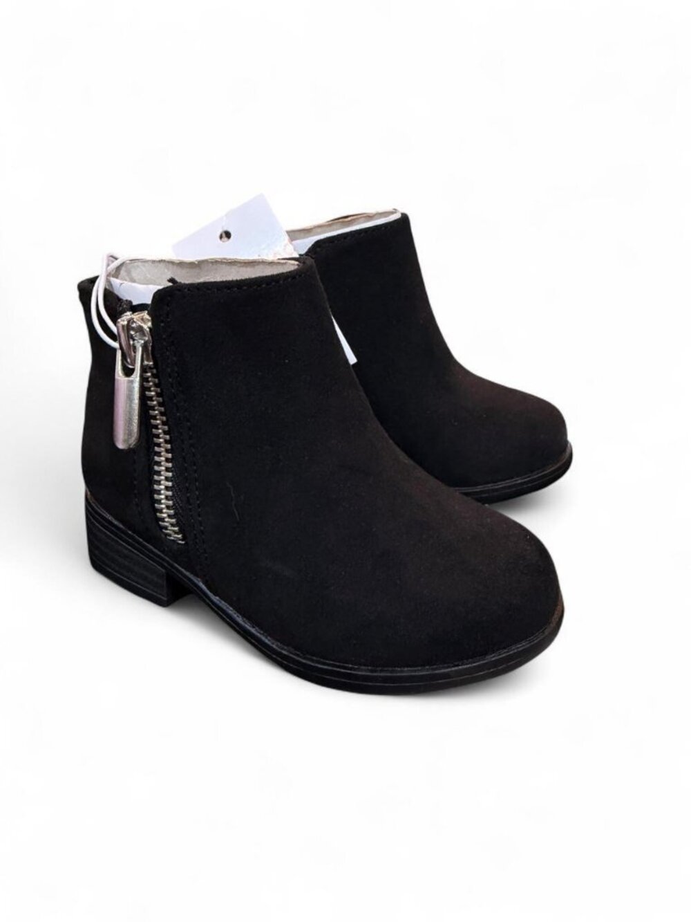 Jumping Beans Toddler Black Suede Zip Ankle Boots Size 5 NWT